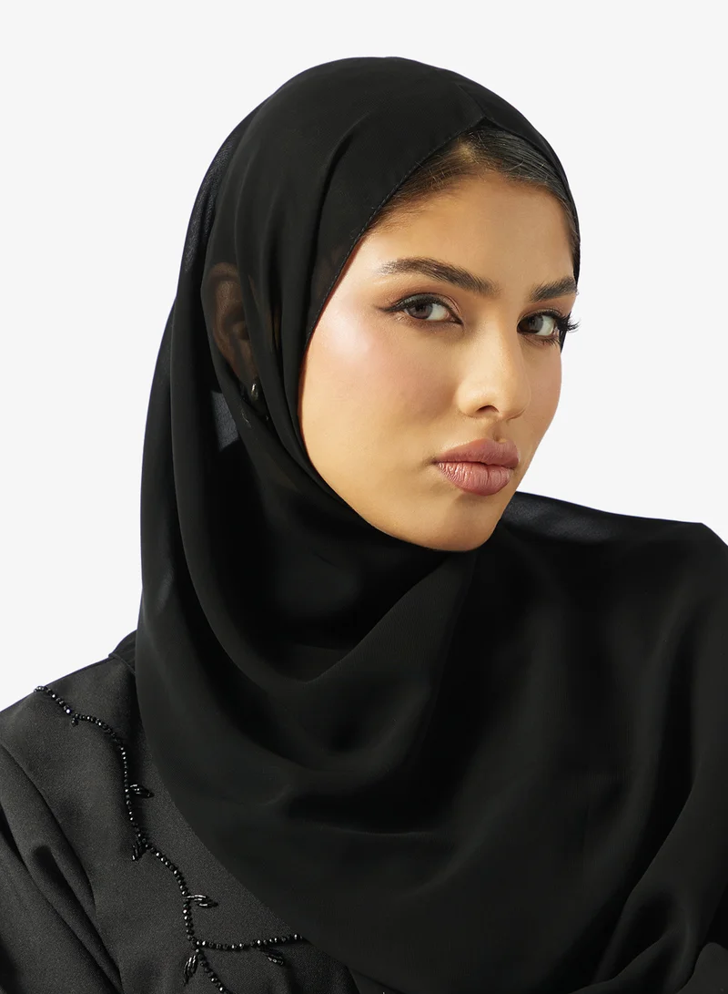 Hayas Closet  Black Embellished Abaya With Sheila for Women | Best Price UAE